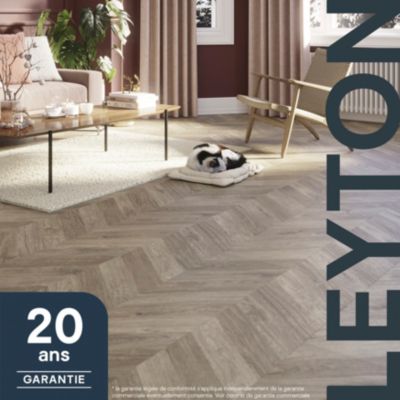 Sol stratifié clipsable Leyton chêne gris 10 mm