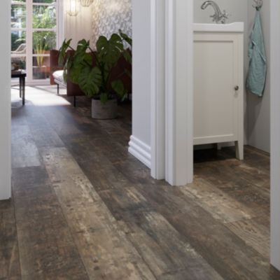 Sol stratifié clipsable Tipton chêne brun 8 mm compatible pièces humides