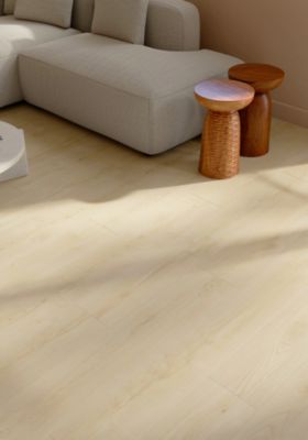 Sol stratifié Collville GoodHome, passage intense AC5, effet chêne, L.129 cm x l.19,3 cm x ép.8 mm, résistant à l'eau