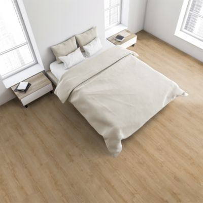 Sol stratifié Colville GoodHome, passage intense AC5, effet chêne blond, L.129 cm x l.19,3 cm x ép.8 mm, résistant à l'eau
