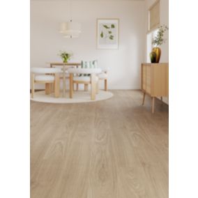 Sol stratifié Comford GoodHome, passage élevé AC4, effet chêne, L.129,2 cm x l.19,3 cm x ép.8 mm, résistant à l'eau
