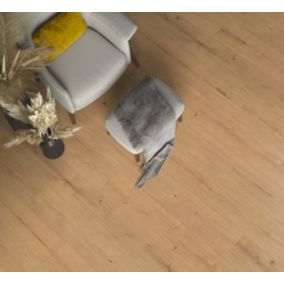 Sol stratifié Corduff chêne beige, passage élévé AC4, ép.8 cm, résistant à l'eau GoodHome