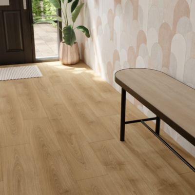 Sol stratifié Cowley GoodHome, passage intense AC5, effet chêne miel, L.129,2 cm x l.19,3 cm x ép.8 mm