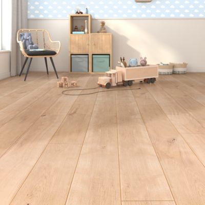 Sol stratifié effet chêne passage élevé AC4 L.128,6 cm x l.19,4 cm x ép.8 mm, Gladstone GoodHome