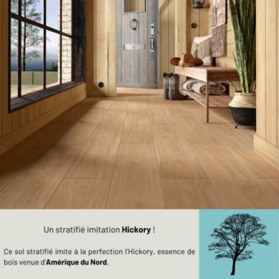 Sol stratifié Hickory yellowstone Homflor, passage extrême AC6, effet ...