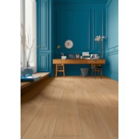 Sol stratifié Hickory yellowstone Homflor, passage extrême AC6, effet bois Hickory blond, L.128,6 cm x l.21,4 cm x ép.10 mm, résistant à l'eau