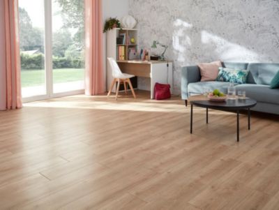 Sol stratifié Kami décor chêne naturel L. 138,3 x l. 19,3 cm x 8 + 2mm GoodHome
