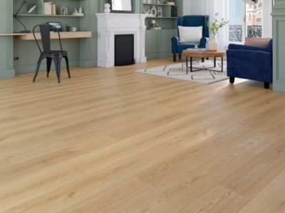 Sol stratifié Kingston 2 GoodHome, passage intense AC5, effet chêne, L.125,7 cm x l.19,2 cm x ép.10 mm, résistant à l'eau