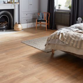 Sol stratifié Mossley 2 bois coloris naturel l.128,5 x l.19,2 x ep.10 mm GoodHome