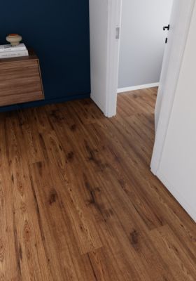 Sol stratifié Otley GoodHome, passage intense AC5, effet chêne brun, L.138,3 cm x l.15,9 cm x ép.8 mm