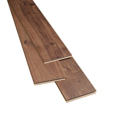 Sol stratifié passage élevé AC4, effet chêne brun, L.128,6 cm x l.19,4 cm x ép.8 mm, GoodHome Gladstone