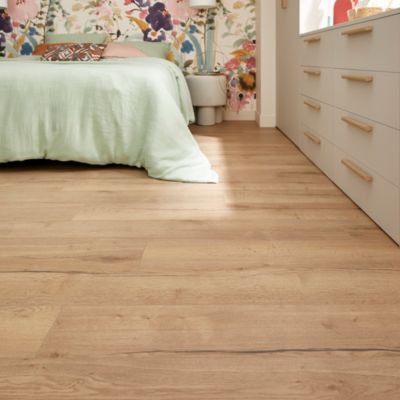 Sol stratifié Shawford bois naturel L. 129,2 cm x l.19,3 x Ep.10 mm GoodHome
