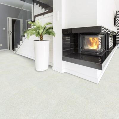 Sol vinyle - Effet lino pailleté gris clair - Rouleau de 3m x 16m