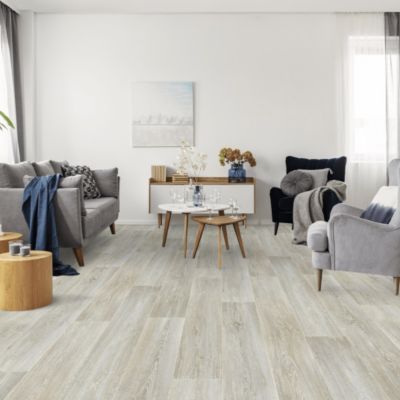 Sol vinyle effet parquet chêne scandinave blanchi - 4m x 7m