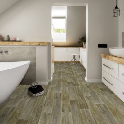 Sol vinyle effet parquet chêne scandinave vieilli - 2m x 27m
