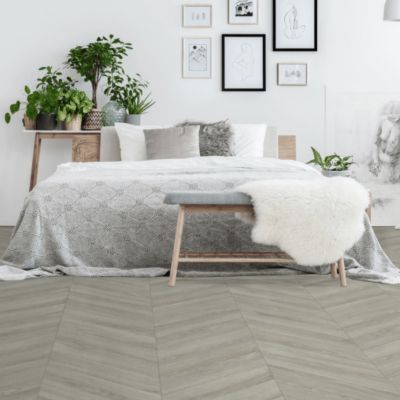 Sol Vinyle effet Parquet chevron Chêne gris - 2m x 17m