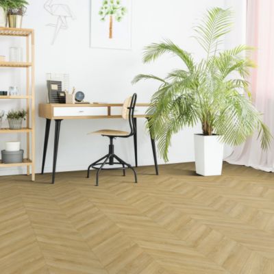 Sol Vinyle effet Parquet chevron Chêne naturel - Rouleau de 4m x 27m