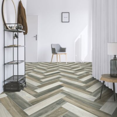 Sol Vinyle effet parquet coloré bâton rompu - Rouleau de 4m x 30m
