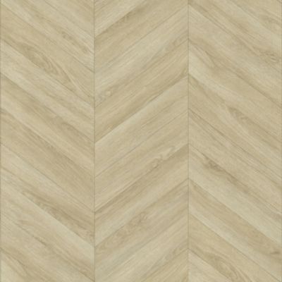 Sol Vinyle à envers gris - Motif chevrons - Chêne clair - Rouleau de 3m x 9m