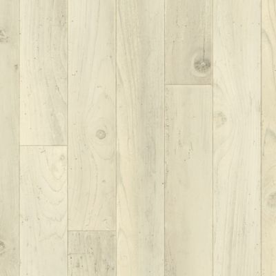 Sol Vinyle First - Imitation parquet blanc rustique shabby - Rouleau de 4m x 10m