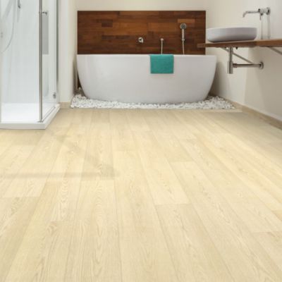 Sol Vinyle First - Imitation parquet bois clair - Rouleau de 4m x 4m