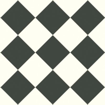 Sol Vinyle Happy Days - Carrelage damier diagonal - Noir et blanc ...