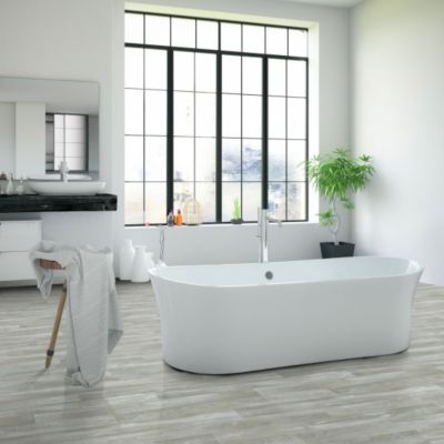 Sol Vinyle Imitation parquet gris clair - 3m x 23m