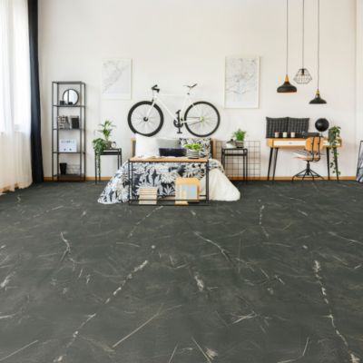 Sol Vinyle Inspiration - Effet marbre noir - Rouleau de 3m x 17m