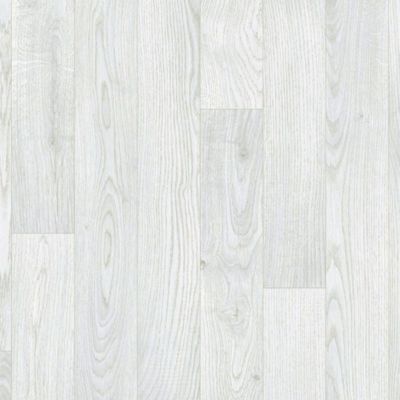 Sol Vinyle Link - Imitation parquet blanc veinage gris - Rouleau de 4m x 2m