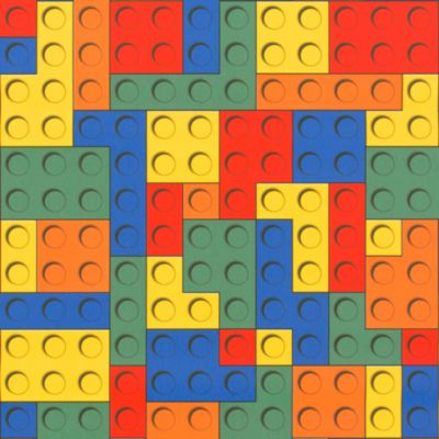 Sol Vinyle - Motif briques colorées - 4m x 10m