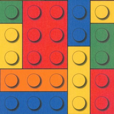 Sol Vinyle - Motif briques colorées - 4m x 10m