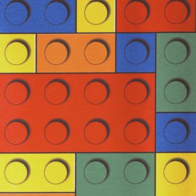 Sol Vinyle - Motif briques colorées - 4m x 10m
