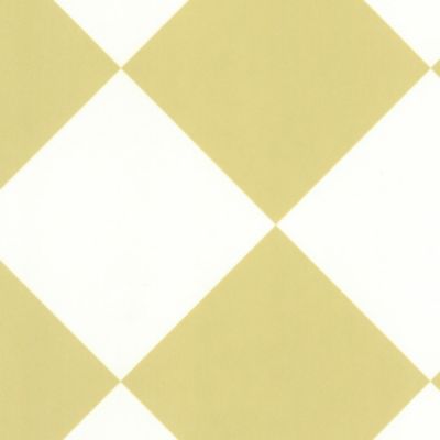 Sol Vinyle pastel Happy Days - Carrelage blanc et jaune moutarde - Rouleau de 2m x 9m