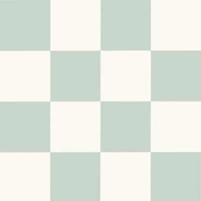 Sol Vinyle pastel Happy Days - Carrelage damier blanc et vert d'eau - Rouleau de 4m x 29m