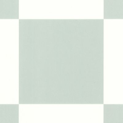 Sol Vinyle pastel Happy Days - Carrelage damier blanc et vert d'eau - Rouleau de 4m x 29m