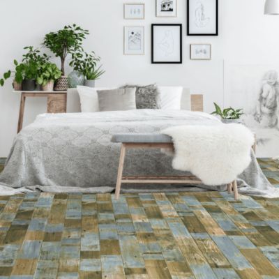 Sol Vinyle Podium - Imitation Parquet bleuté - Rouleau de 4m x 19m