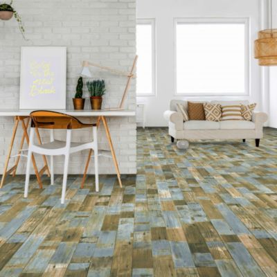 Sol Vinyle Podium - Imitation Parquet bleuté - Rouleau de 4m x 19m