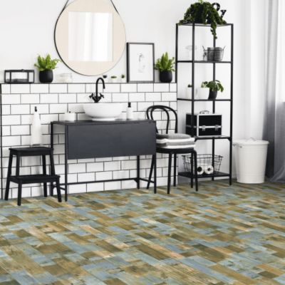 Sol Vinyle Podium - Imitation Parquet bleuté - Rouleau de 4m x 19m