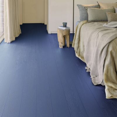 Sol Vinyle Résistance Pro - Parquet bois vintage peint - Bleu - Rouleau de 2m x 17m