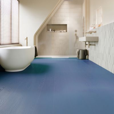 Sol Vinyle Résistance Pro - Parquet bois vintage peint - Bleu - Rouleau de 2m x 17m