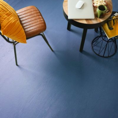 Sol Vinyle Résistance Pro - Parquet bois vintage peint - Bleu - Rouleau de 2m x 17m
