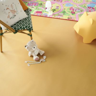 Sol Vinyle Résistance Pro - Parquet bois vintage peint - Jaune - Rouleau de 3m x 14m