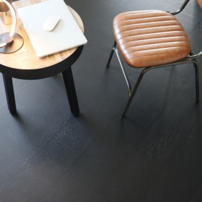 Sol Vinyle Résistance Pro - Parquet bois vintage peint - Noir - Rouleau de 2m x 27m