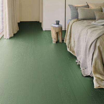 Sol Vinyle Résistance Pro - Parquet bois vintage peint - Vert - Rouleau de 2m x 27m