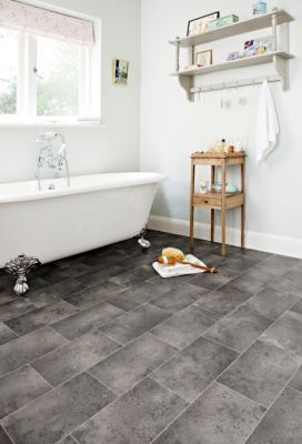 Sol vinyle rouleau Ecofloor Gris l.4 m x Ép.0,14 mm (vendu à la coupe)