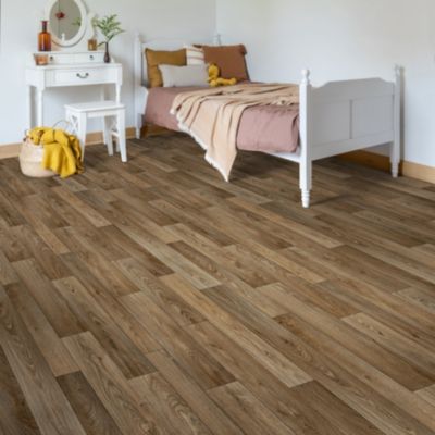 Sol vinyle rouleau Genova effet chêne brun L.2m IVC