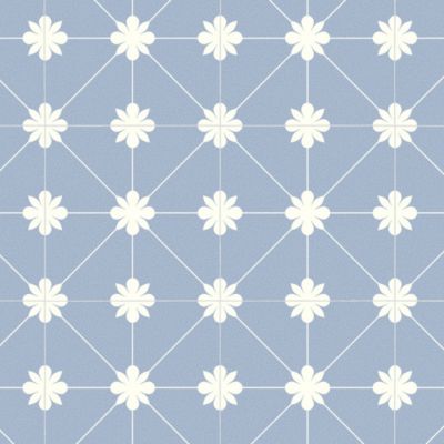 Sol Vinyle Textile Aspect carreaux Azur - 2m x 26m