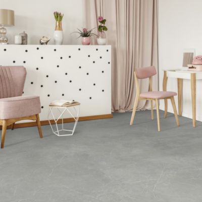 Sol Vinyle Textile - Black Edition - Aspect marbre - Gris - Rouleau de 2m x 16m