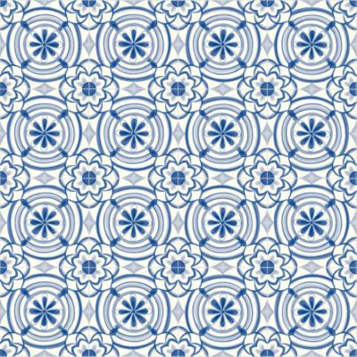 Sol Vinyle Textile carreaux Andalousie bleu - 2m x 17m | Castorama