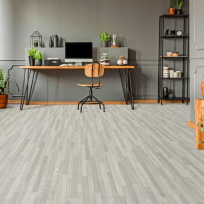 Sol vinyle Textile - effet parquet lames étroites grises - 4m x 26m